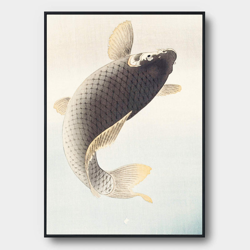 Jumping Carp by Ohara Koson