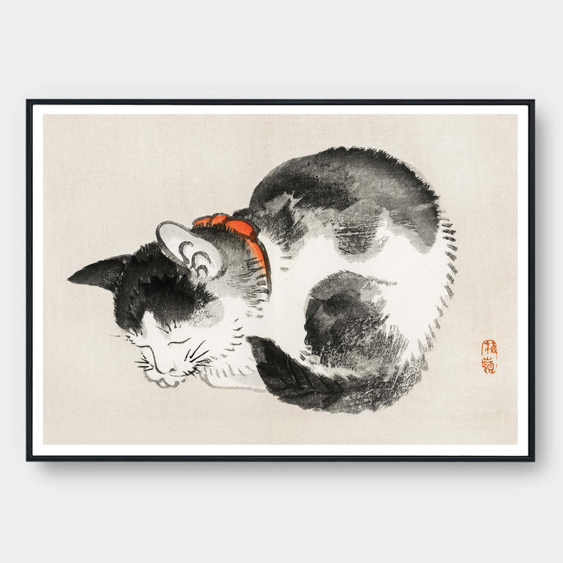 Sleeping cat by Kōno Bairei